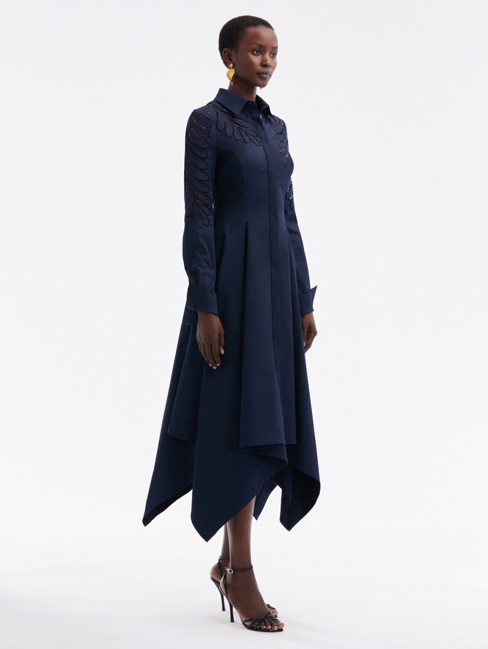 FERN CUTOUT COTTON TWILL DRESS - 3