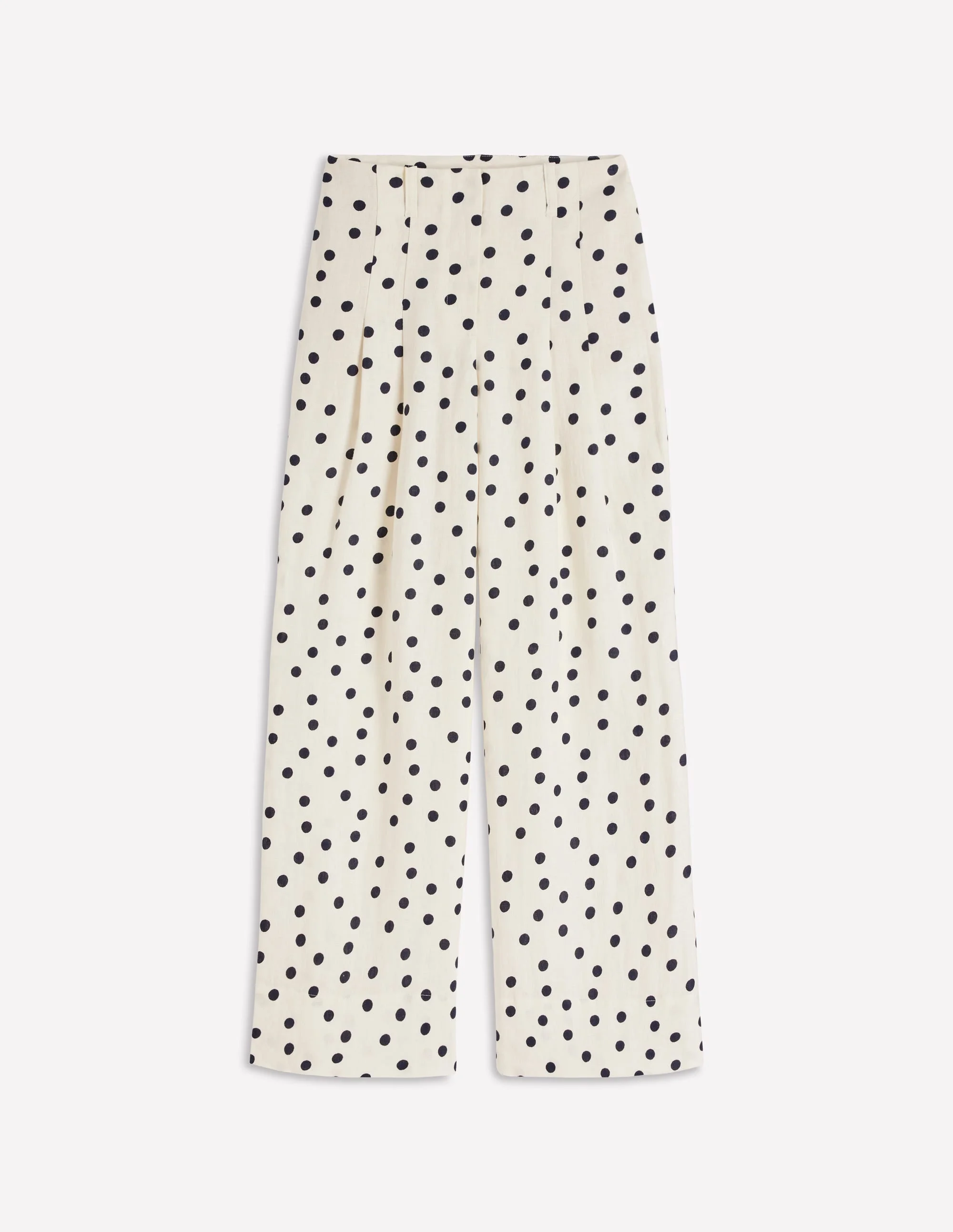 Mayfair Linen Pants-Ivory, Painted Dot - 1