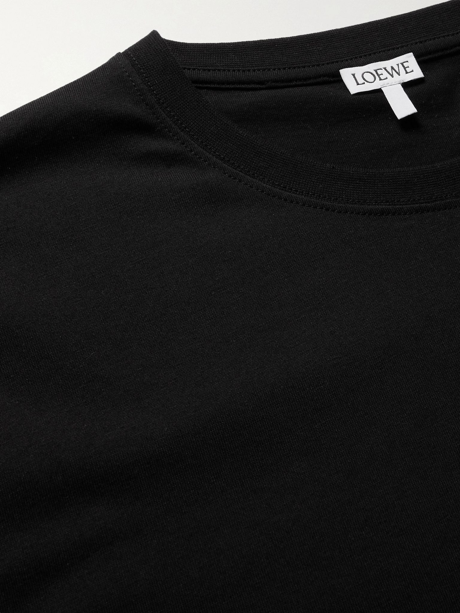 Logo-Embroidered Cotton-Jersey T-Shirt Black - 5