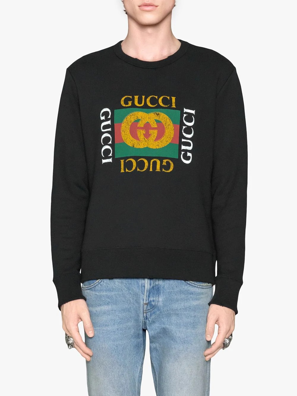 Cotton sweatshirt with Gucci logo - 3