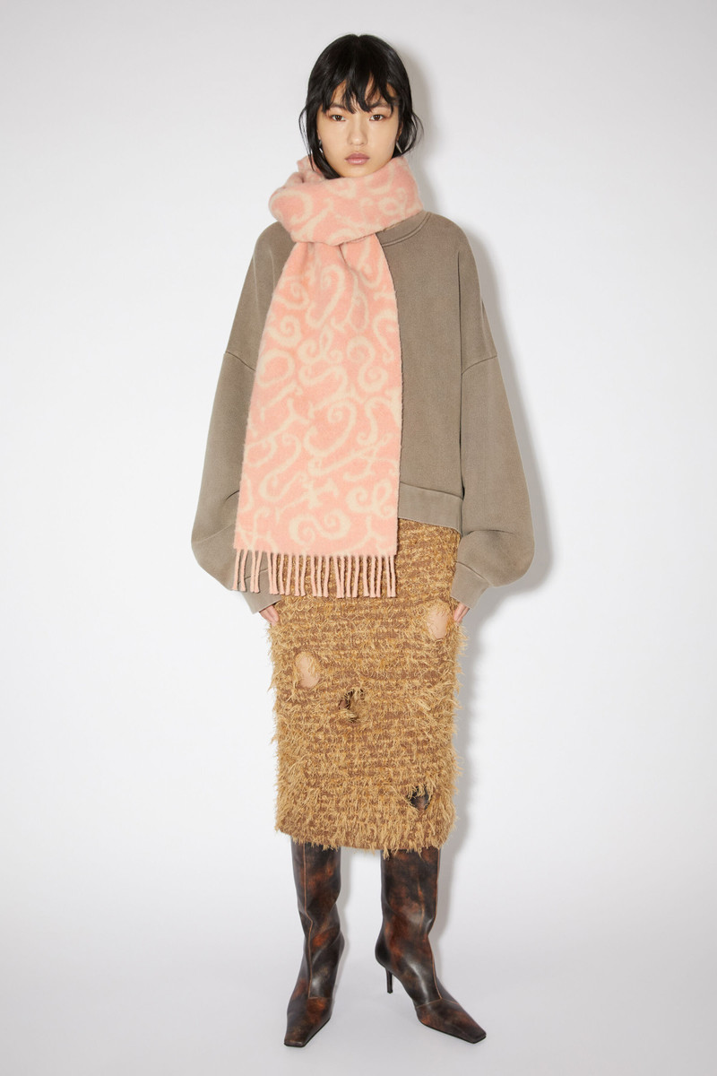 Acne Studios Monogram jacquard scarf - Pink/light pink outlook