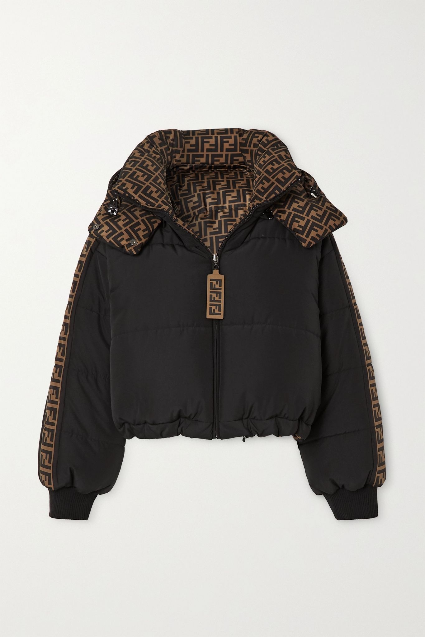 Reversible printed quilted shell down bomber jacket - 1