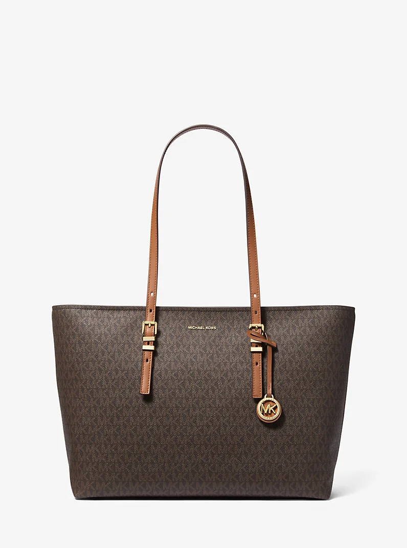 Quinn Large Signature Logo and Leather Tote Bag - 1