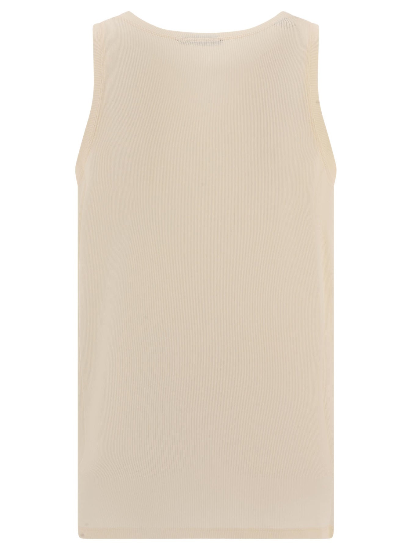 Ribbed Tank Top T-Shirts Beige - 2