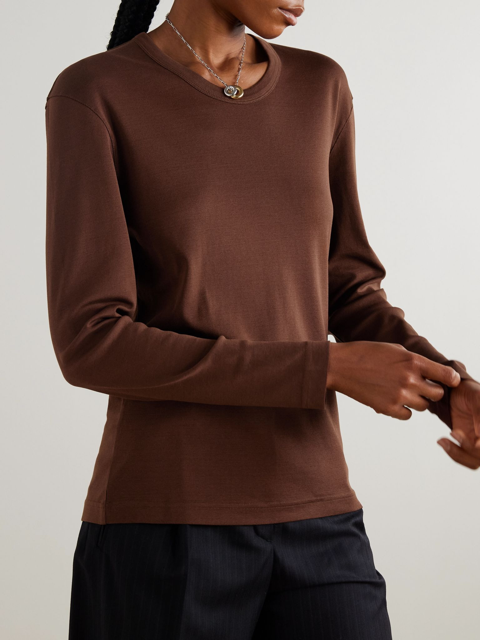 Cotton-jersey T-shirt Brown - 3