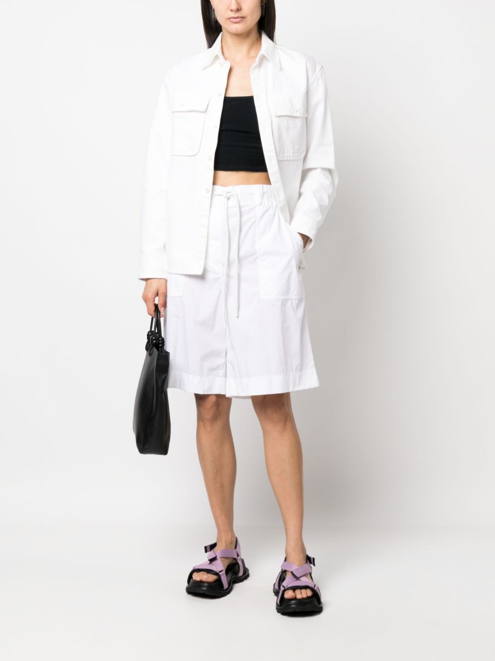 knee-length drawstring shorts - 2