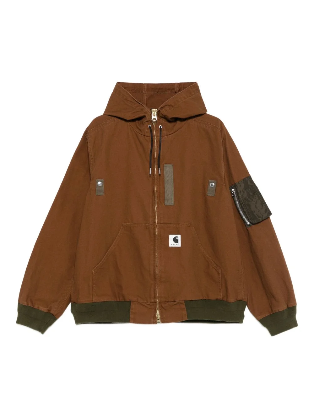 zip-up hooded bomber jacket - 1