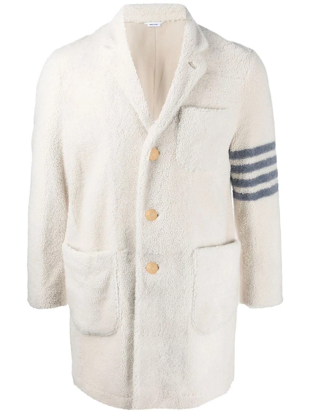 4-Bar shearling sack overcoat - 1