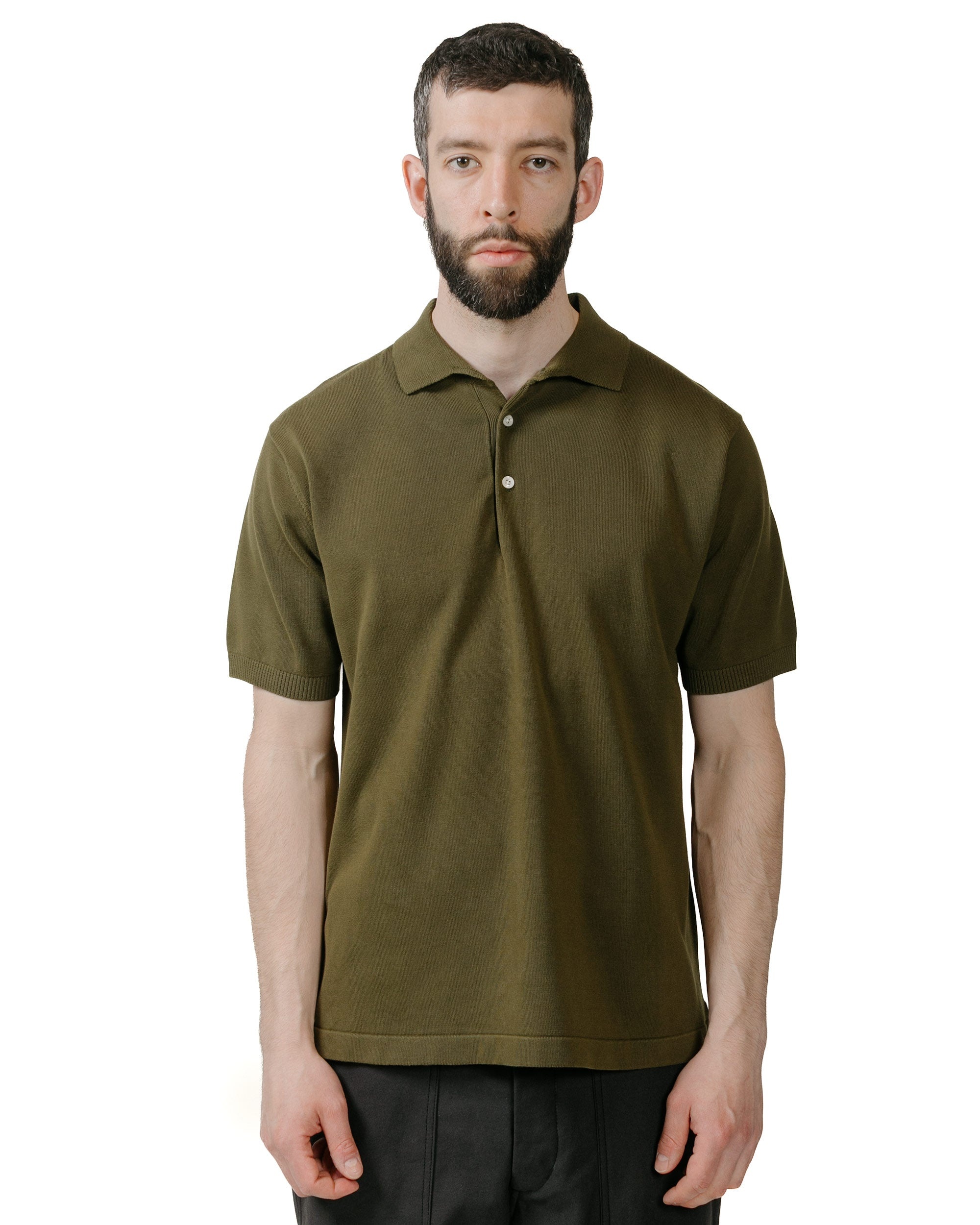 Knit Polo Solid 12G Green - 2