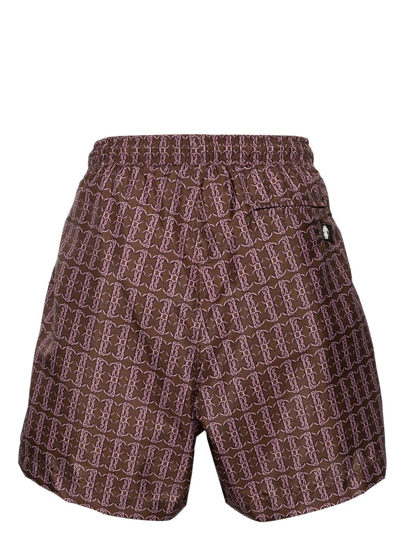 Roberto Cavalli Tiger Tooth-detailed logo-print swim shorts outlook