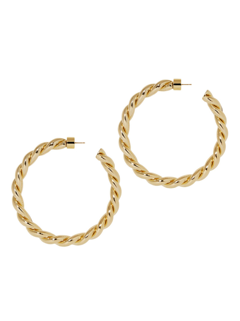 Women's Twisted Lilly 10K-Gold-Plated Huggie Earrings - Gold 7