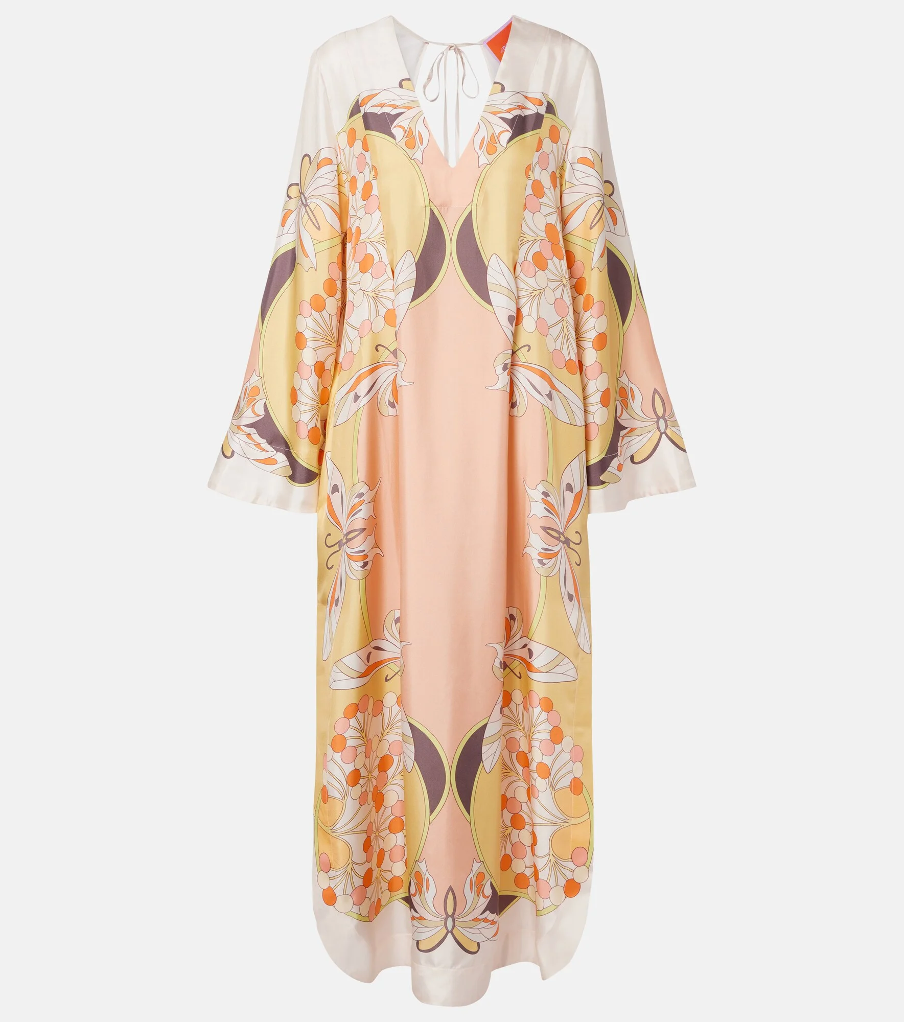 Twin Flame printed silk twill maxi dress - 1