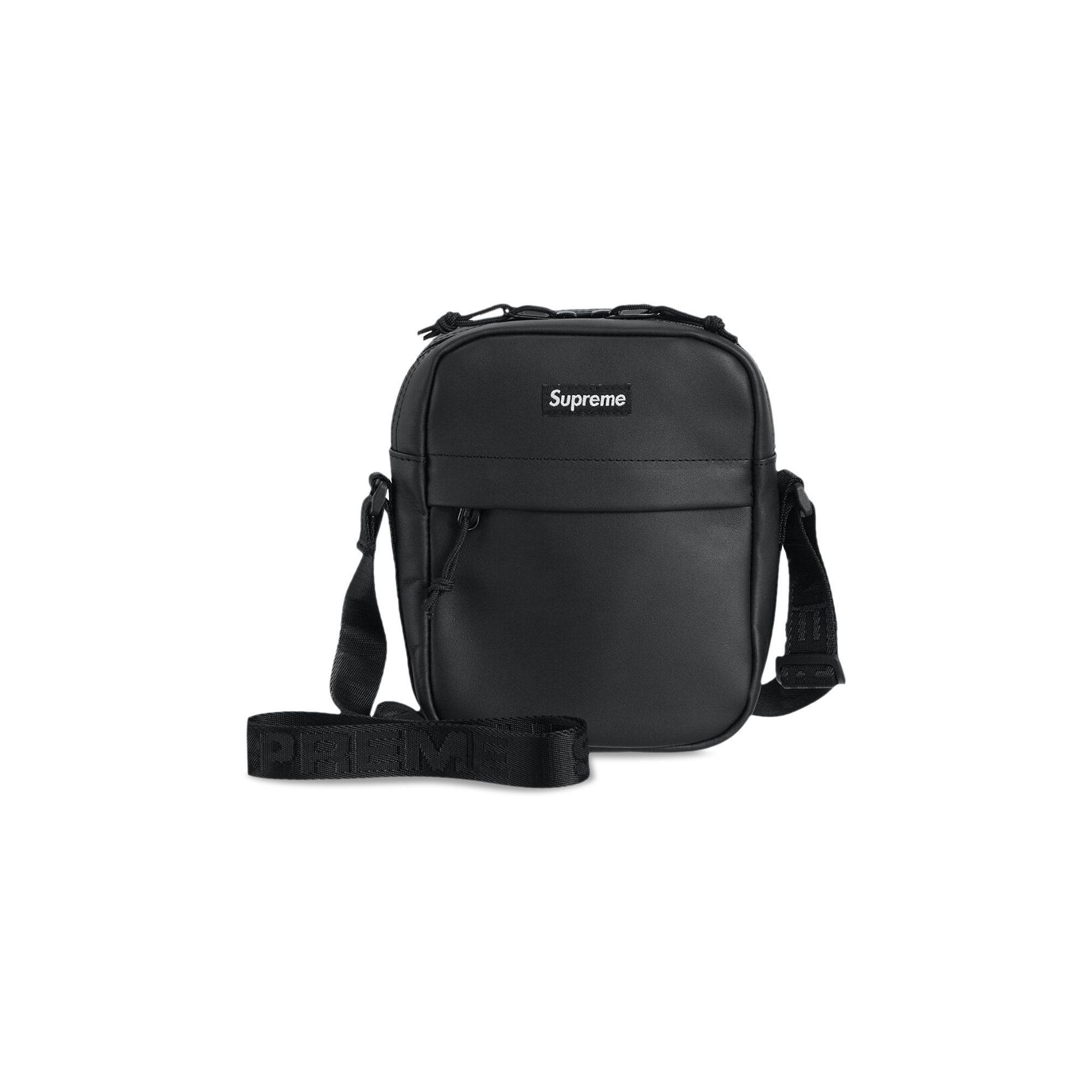 Supreme Leather Shoulder Bag 'Black' - 1