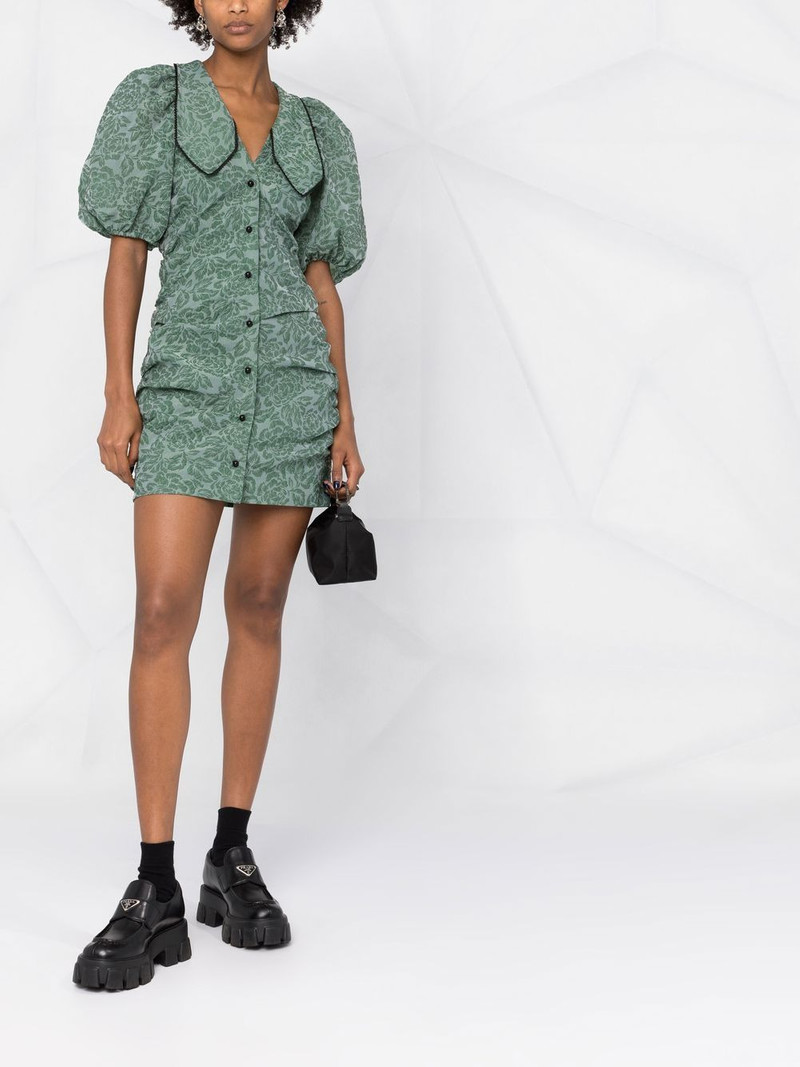 GANNI floral-jacquard minidress outlook