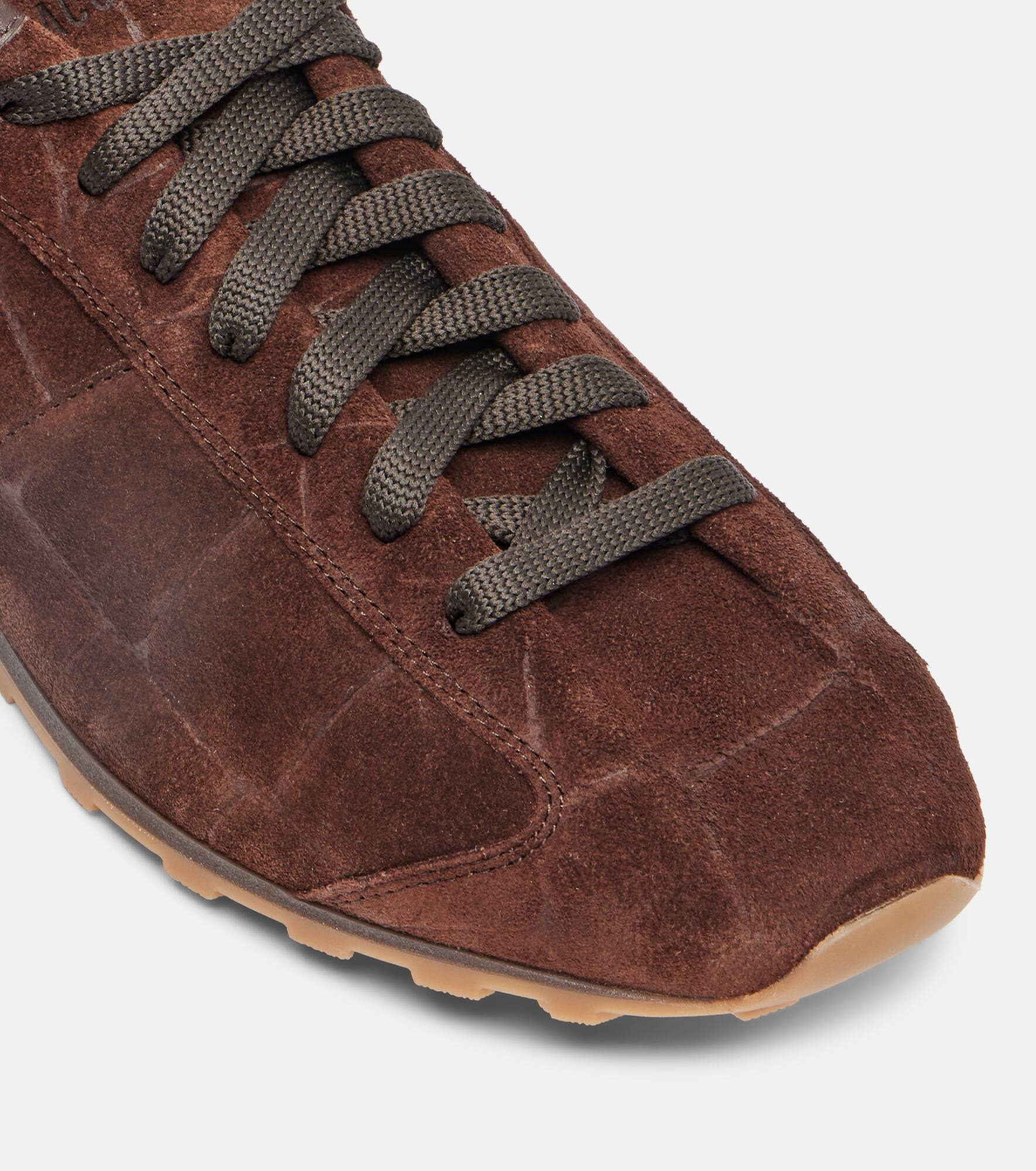 Tennis croc-effect suede sneakers - 5