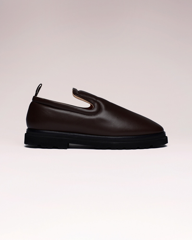 SEAN - Padded leather loafers - Chocolate 3
