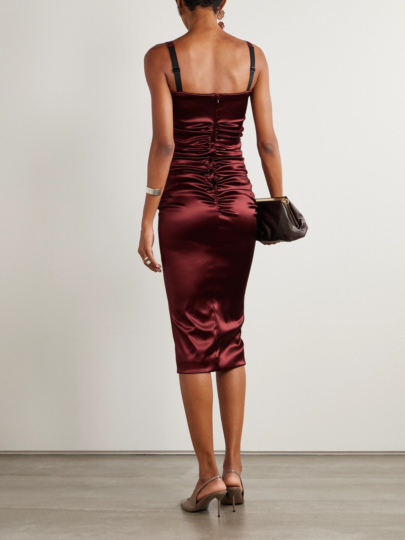 Ruched Satin Midi Dress 3