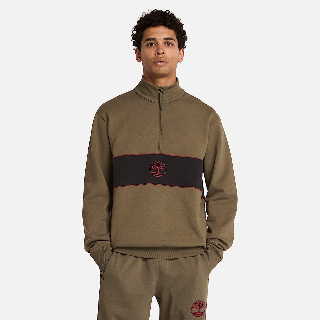 Cut-and-Sew Quarter-Zip Sweatshirt - 4