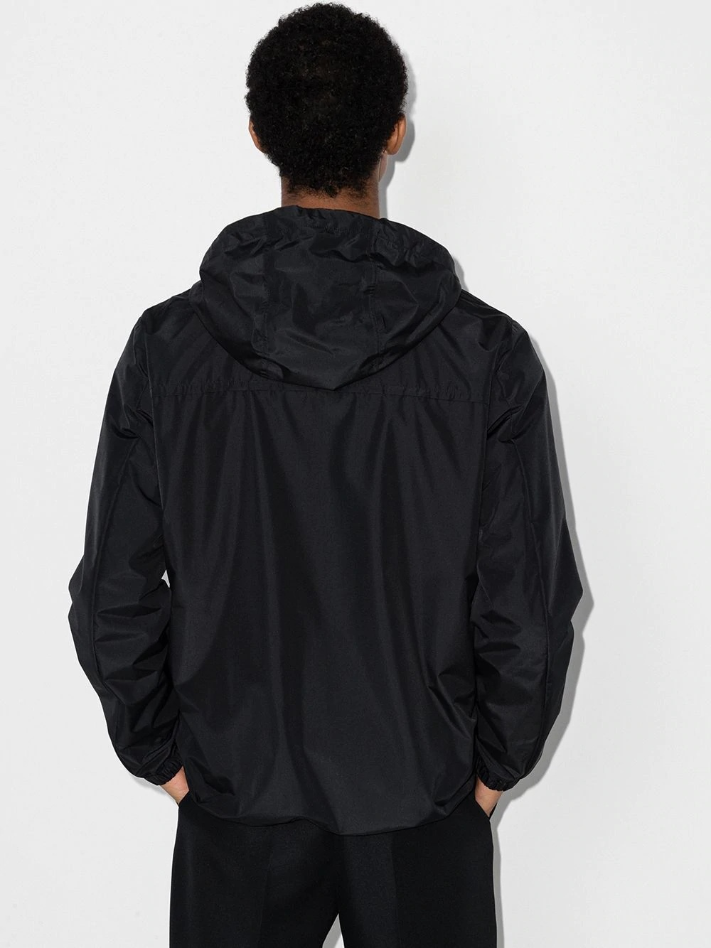 logo-plaque hooded jacket - 3