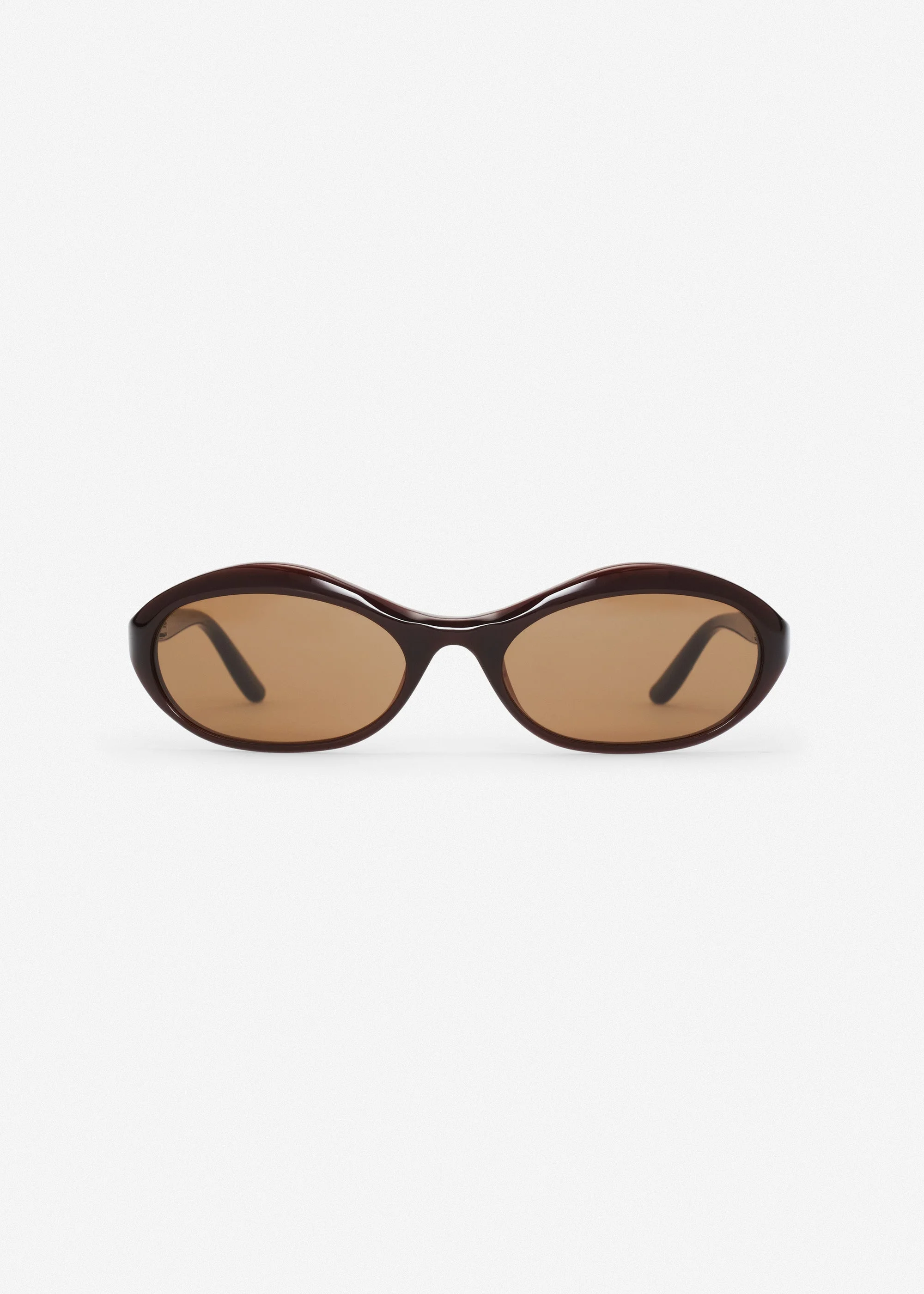 Oval sunglasses in milky brown - 1