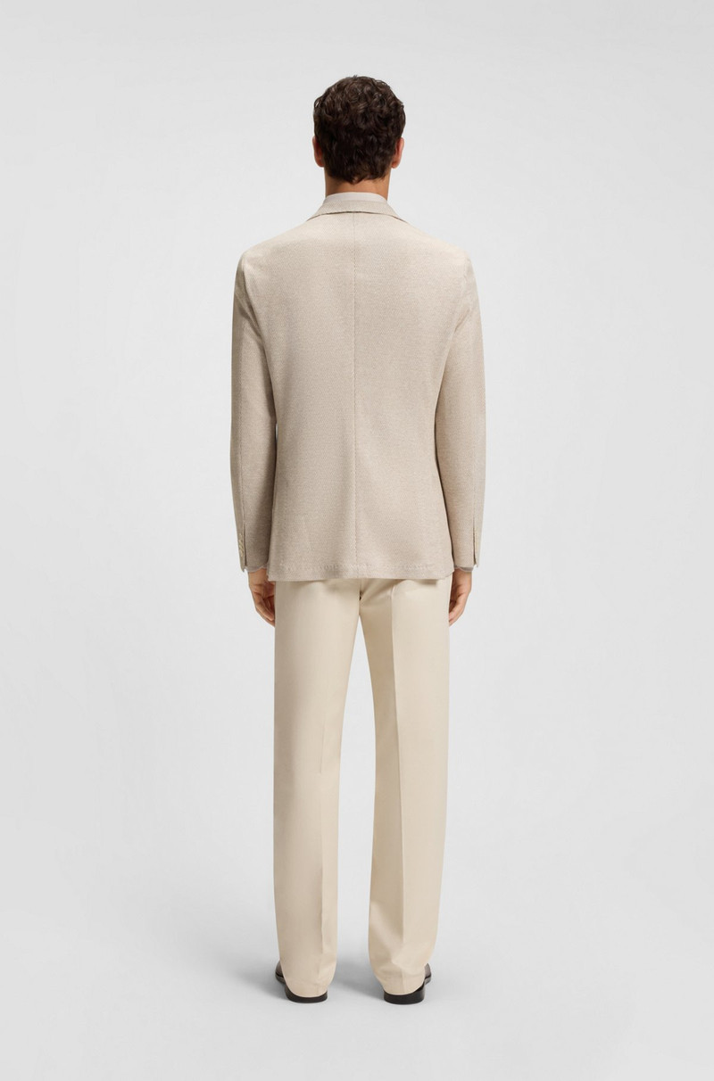 REGULAR-FIT PATTERNED BLAZER WITH LINEN AND COTTON 4