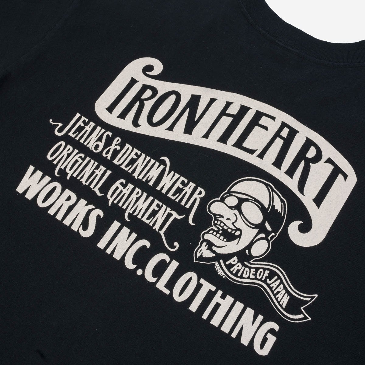 IHPT-2301-BLK 7.5oz Printed Loopwheel Crew Neck T-Shirt - Black - 7