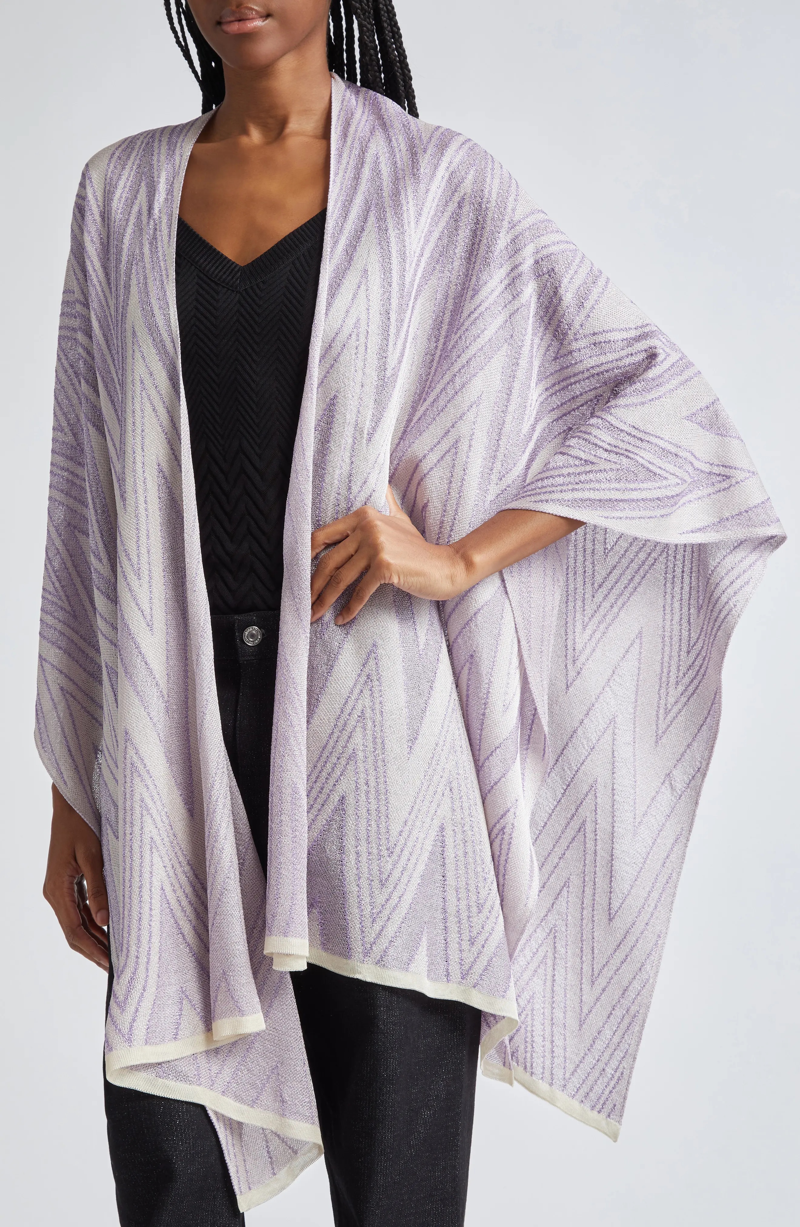 Metallic Chevron Cape - 4