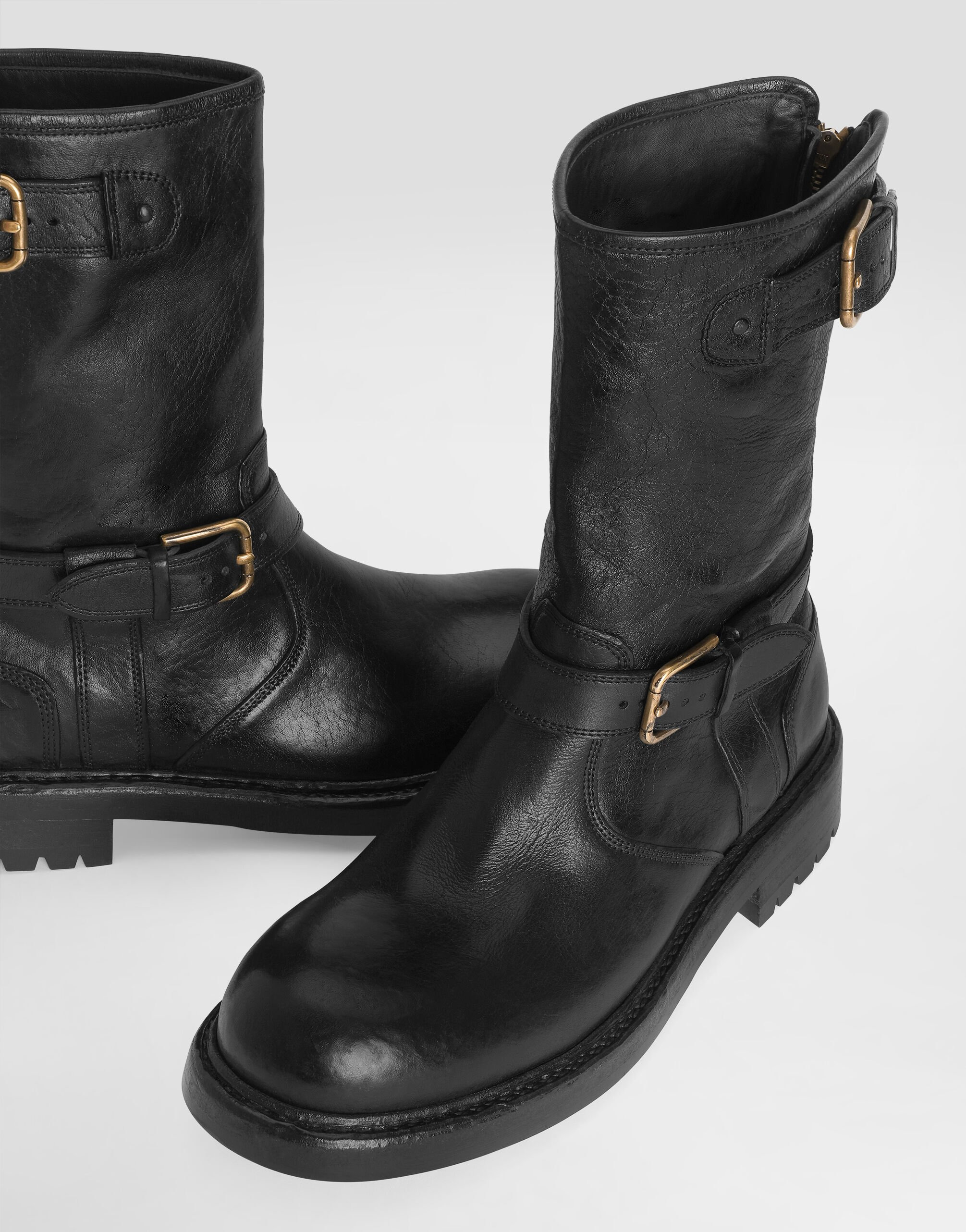 Leather biker boots - 4