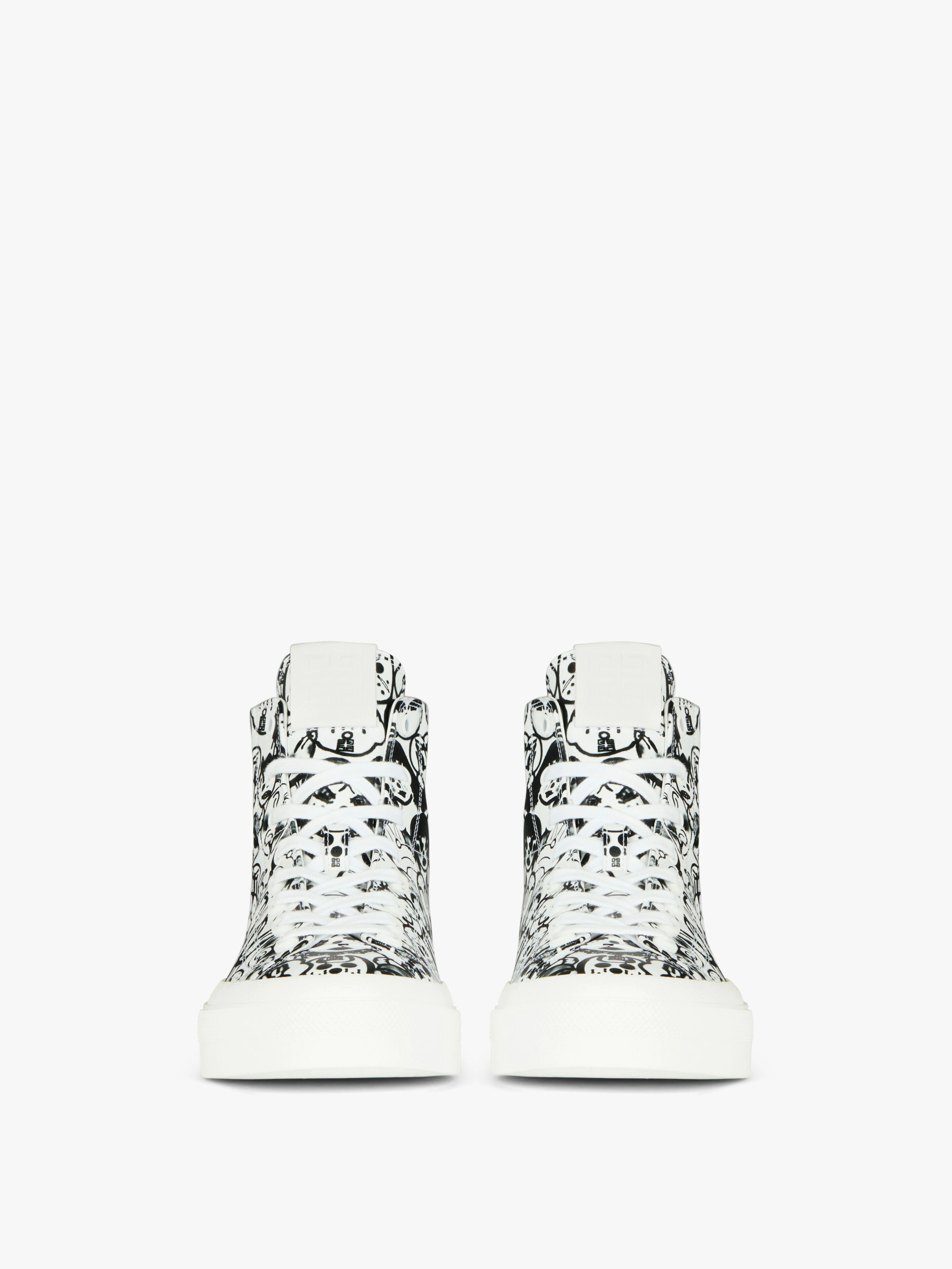 HIGH CITY SNEAKERS IN LEATHER WITH TAG EFFECT PRINTS - 2