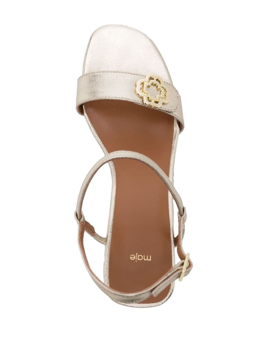 85mm metallic leather sandals - 4