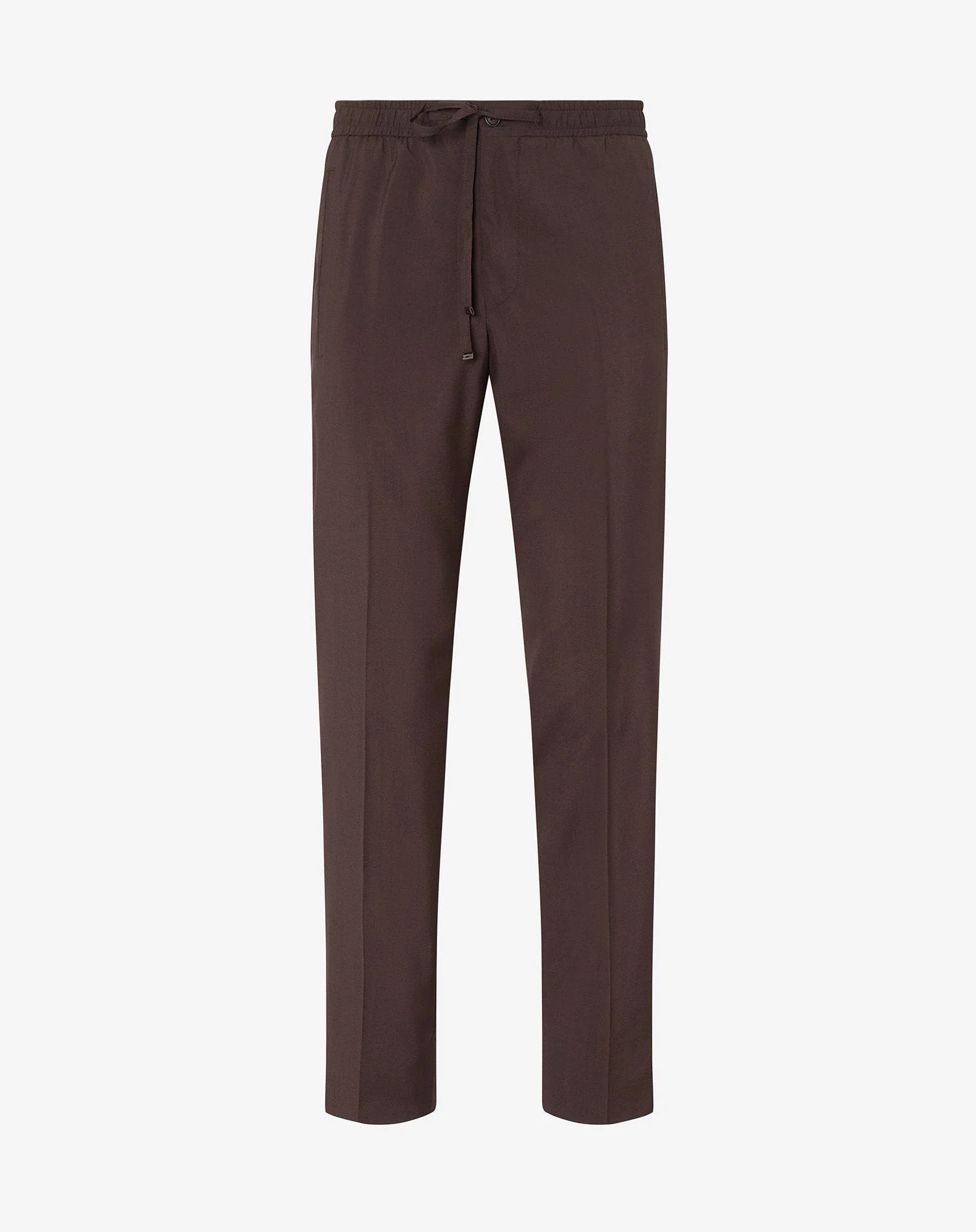 Brown 160's wool and stretch silk trousers - 1