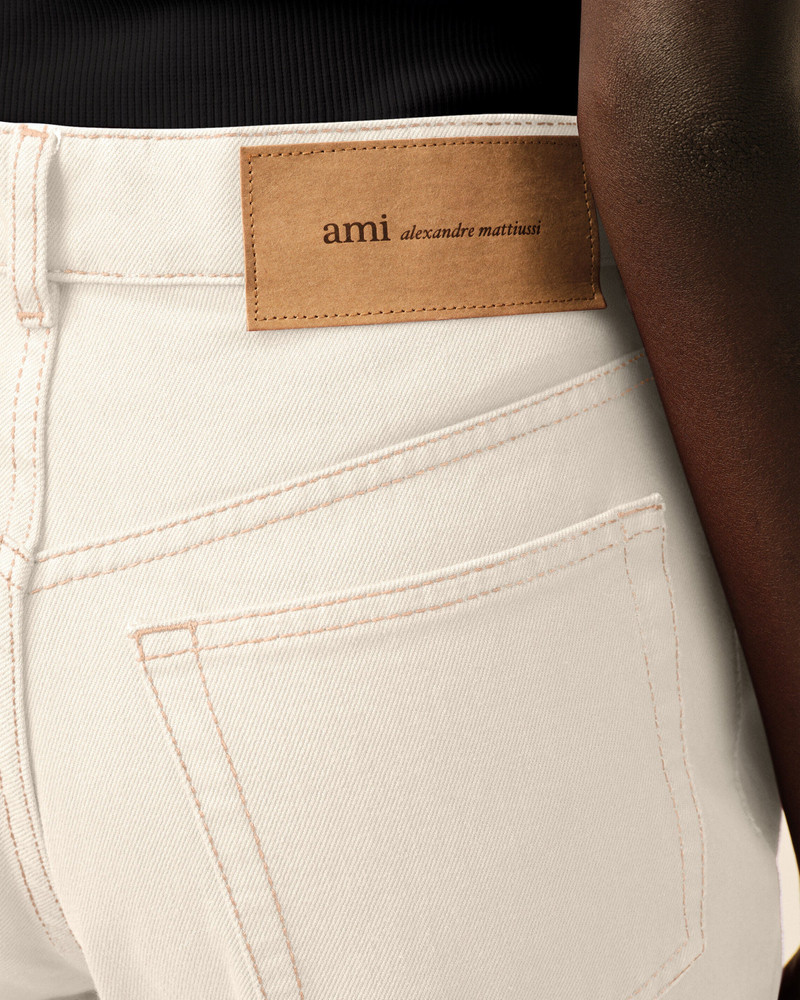 WHITE LARGE-FIT COTTON JEANS 5