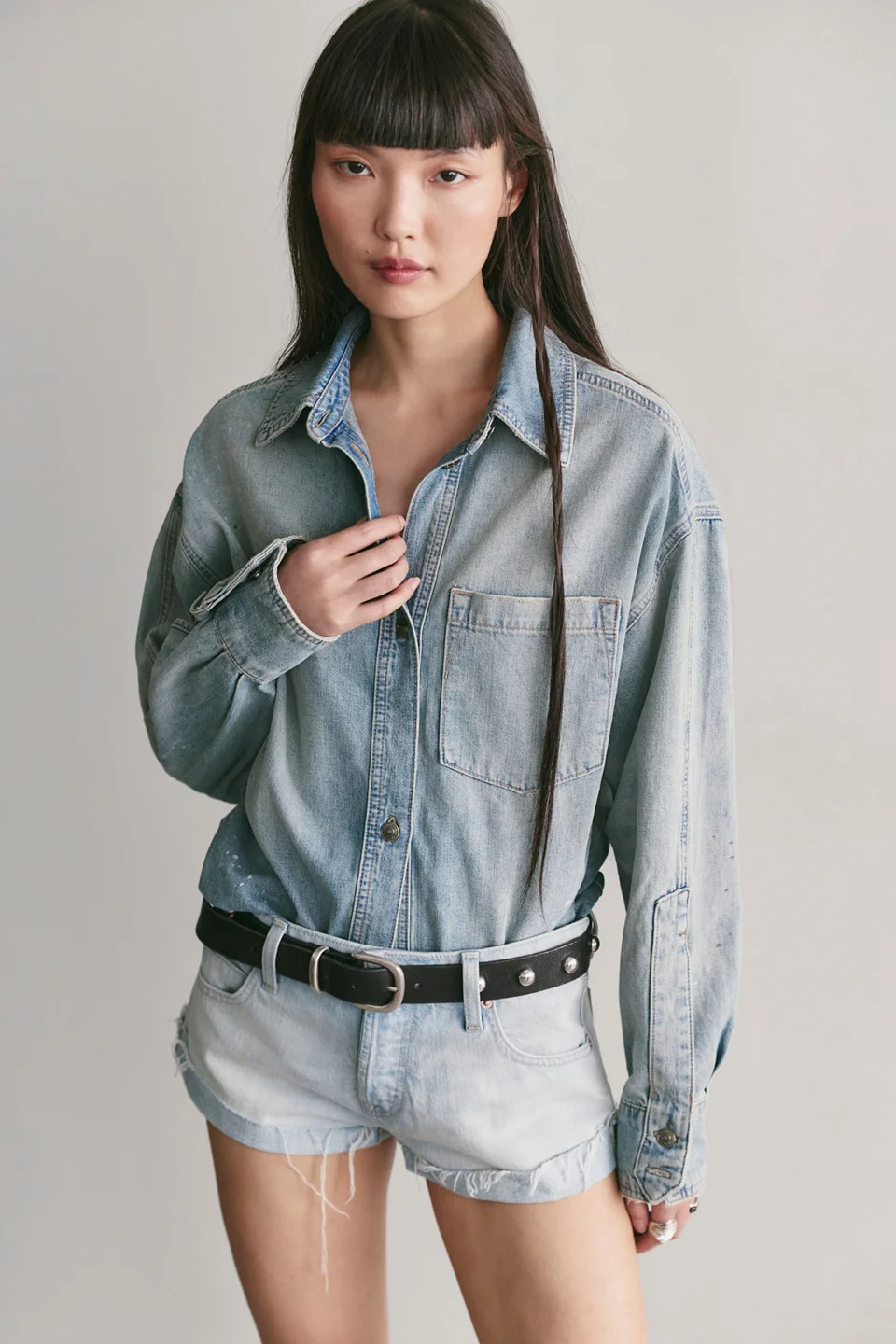 We The Free Rally Cocoon Button Down Top - 1