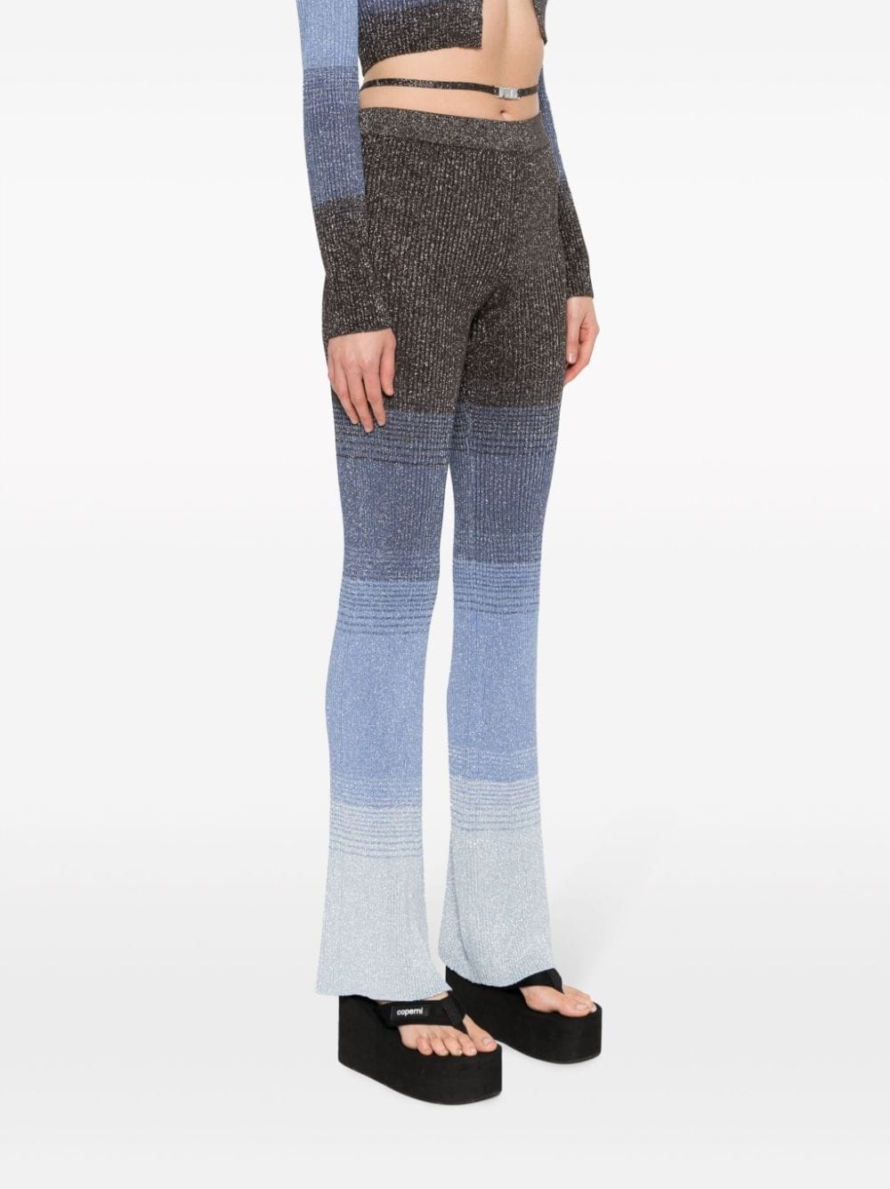 degradé striped knitted trousers - 3