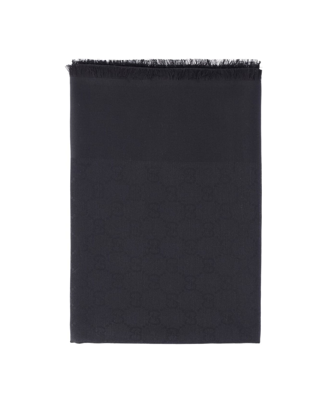 'gg' Silk And Cotton Shawl - 3