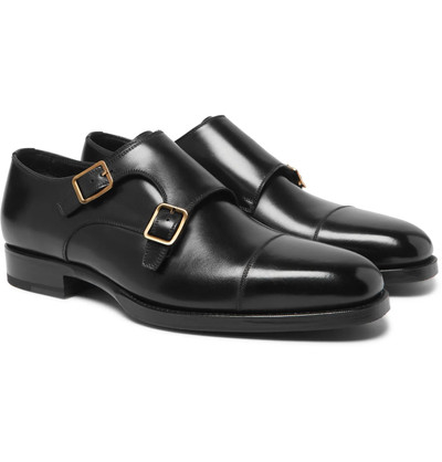 TOM FORD Wessex Cap-Toe Leather Monk-Strap Shoes outlook