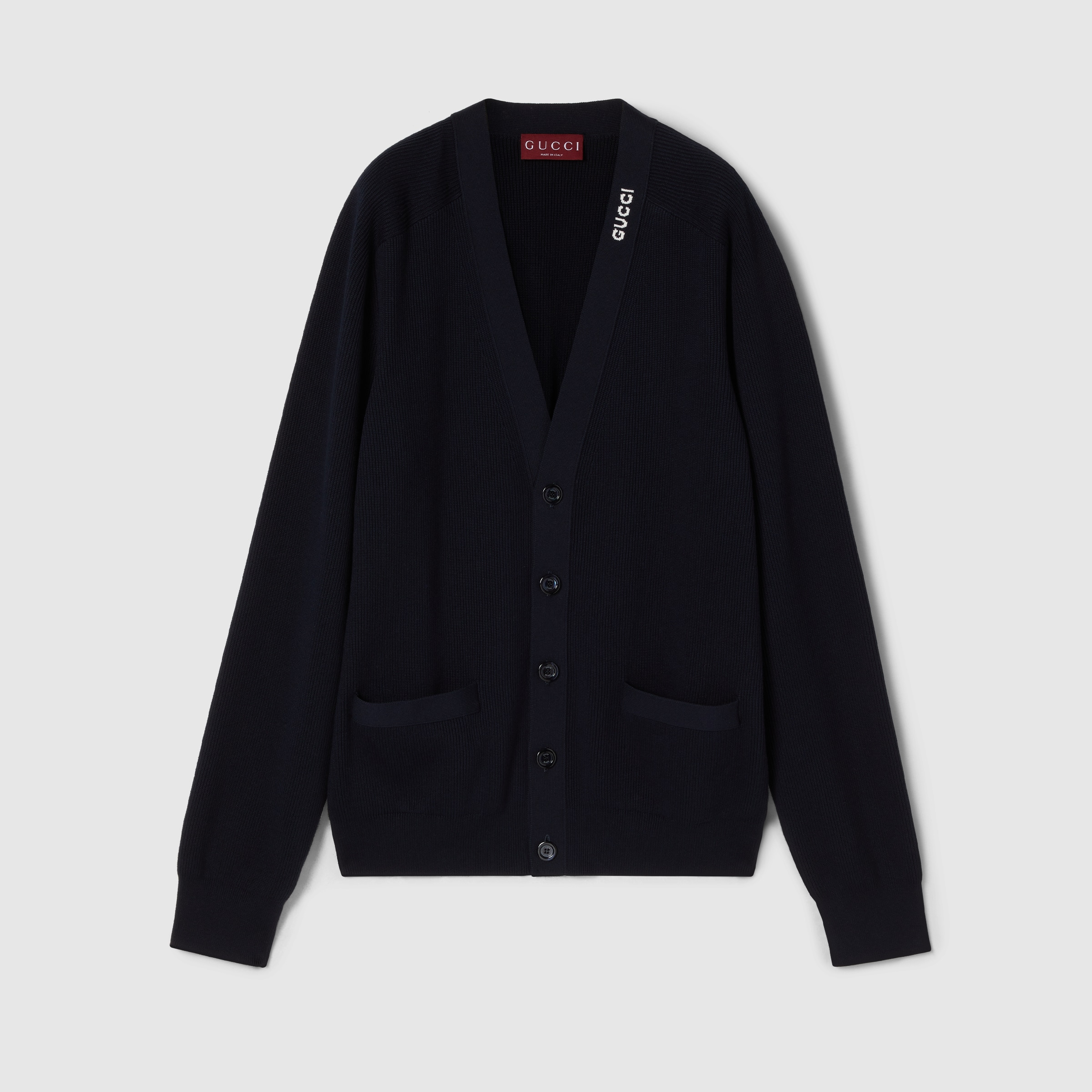 Silk cotton cardigan with intarsia - 1