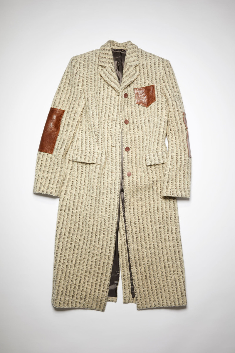 Tailored wool coat - Cream/grey 5