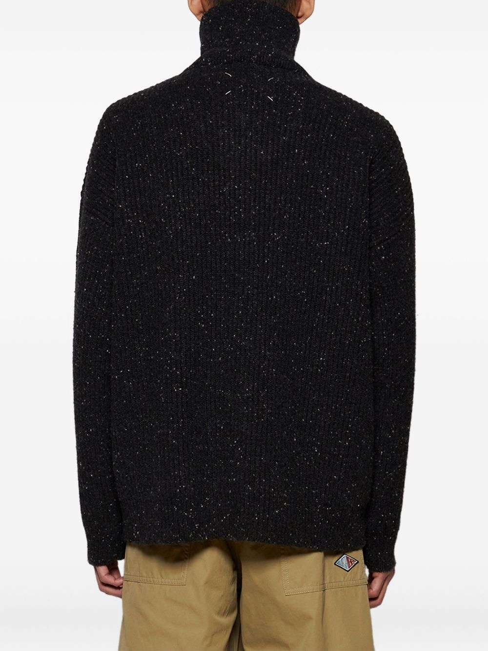 zip-neck textured knit sweater - 5