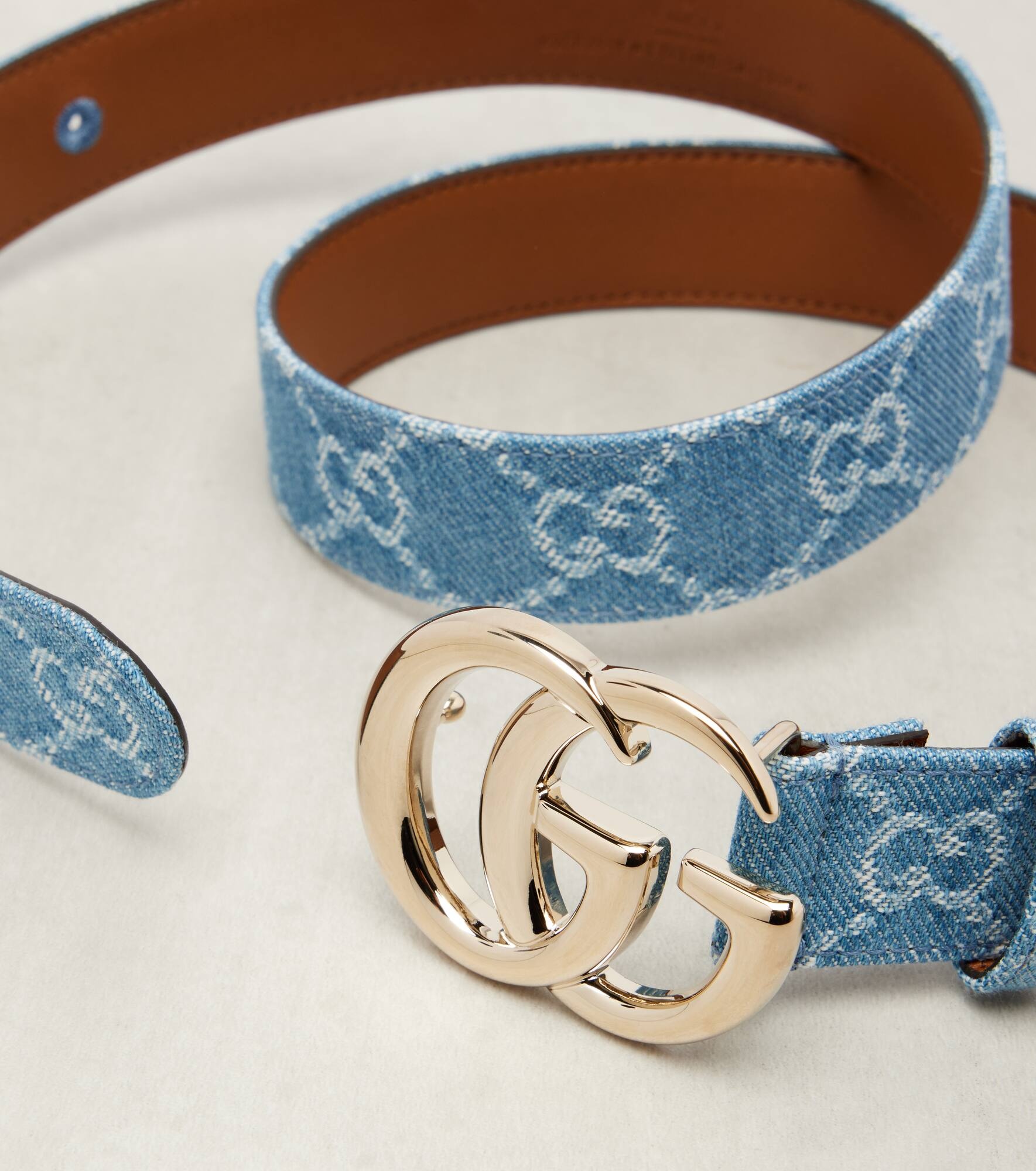 GG Marmont canvas denim belt - 3