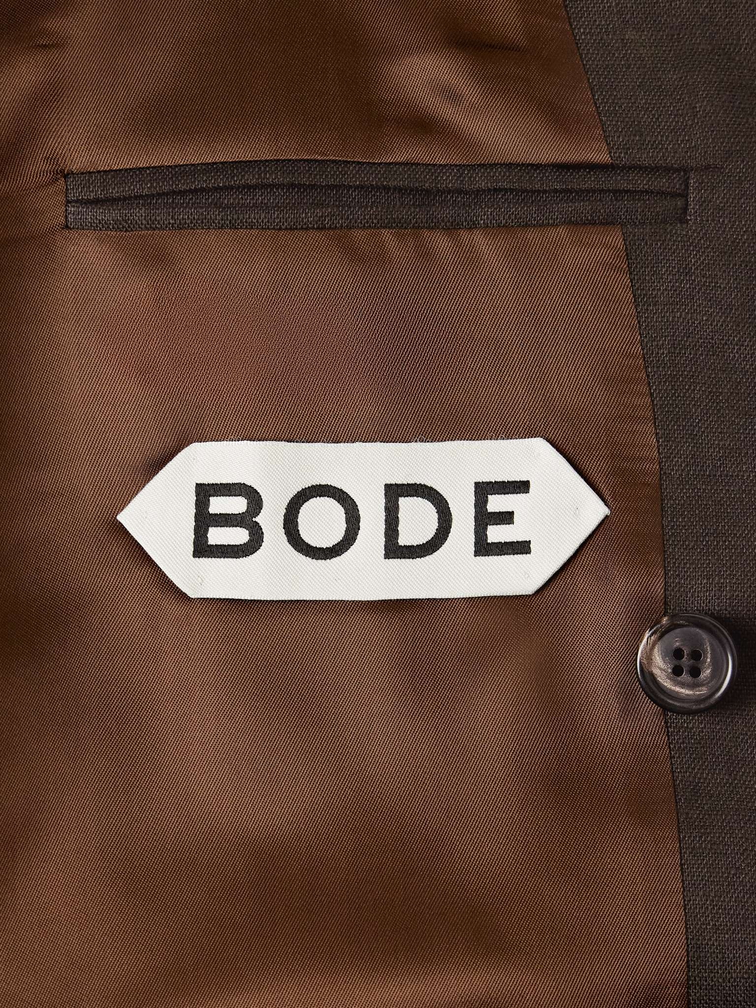 Double-Breasted Linen Suit Jacket - 5