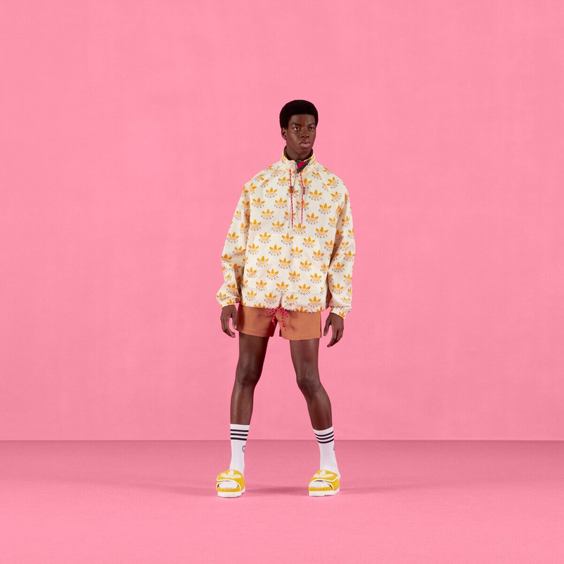 GUCCI adidas x Gucci Trefoil print jacket outlook