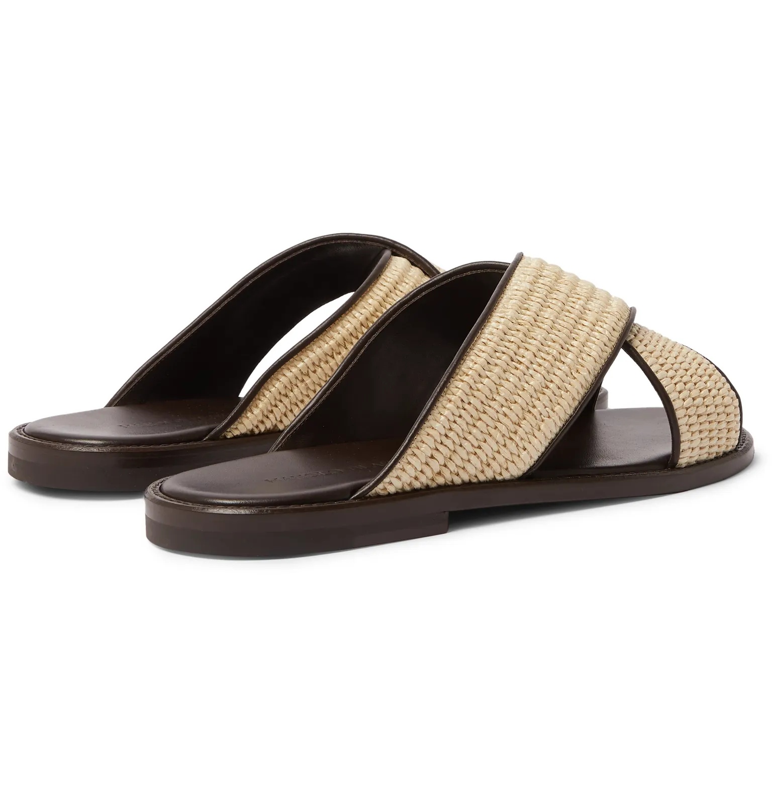 Otawi Woven Raffia and Leather Sandals - 4