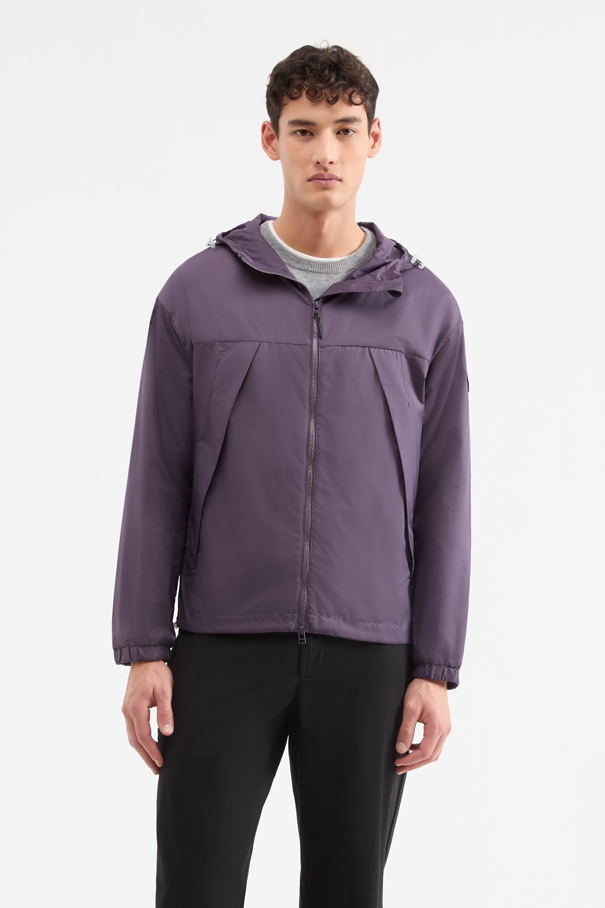 Langley Windbreaker with hood in Vintage Purple - 4