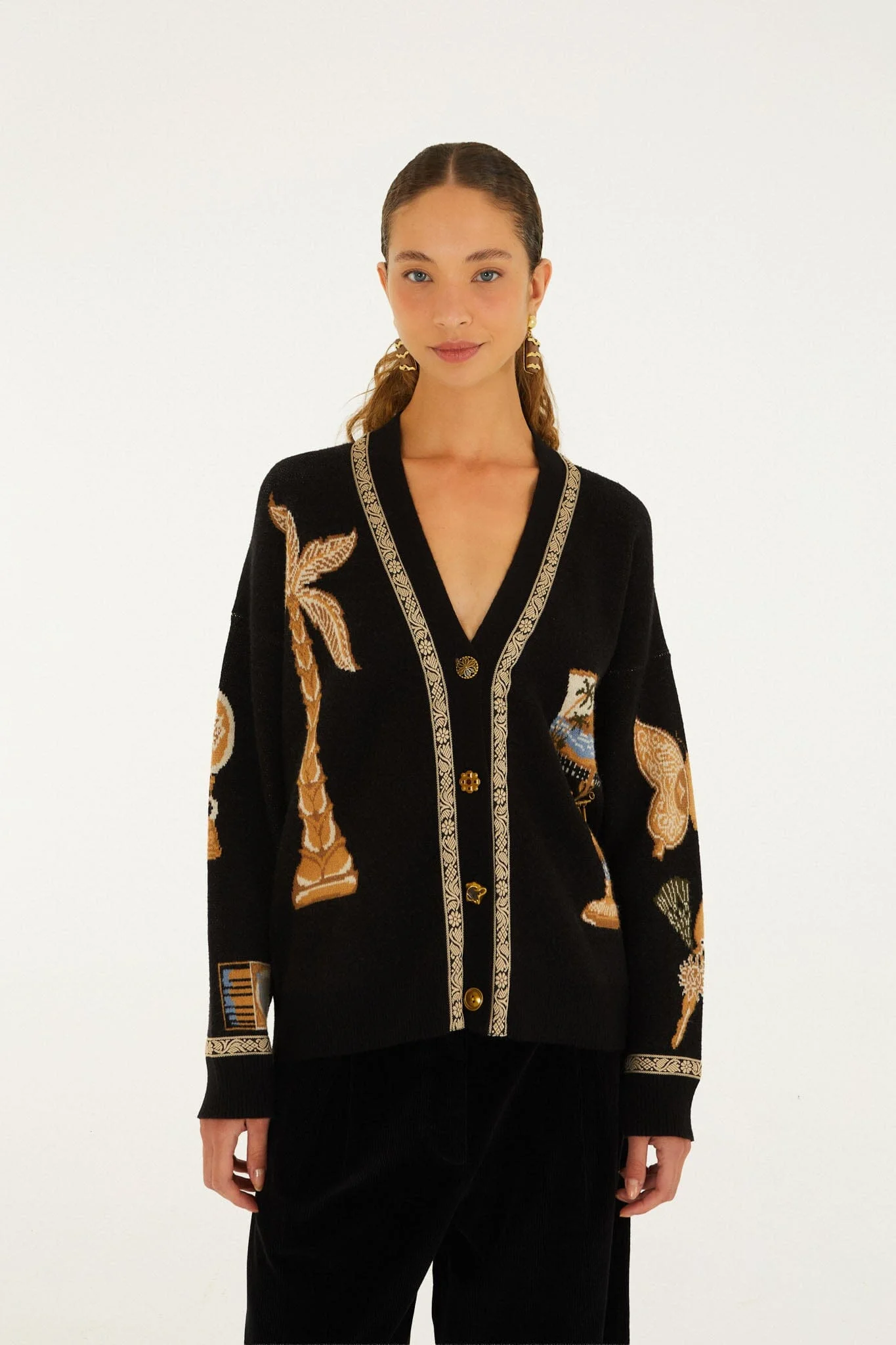 Vintage Sourvenirs Buttoned Knit Cardigan - 1