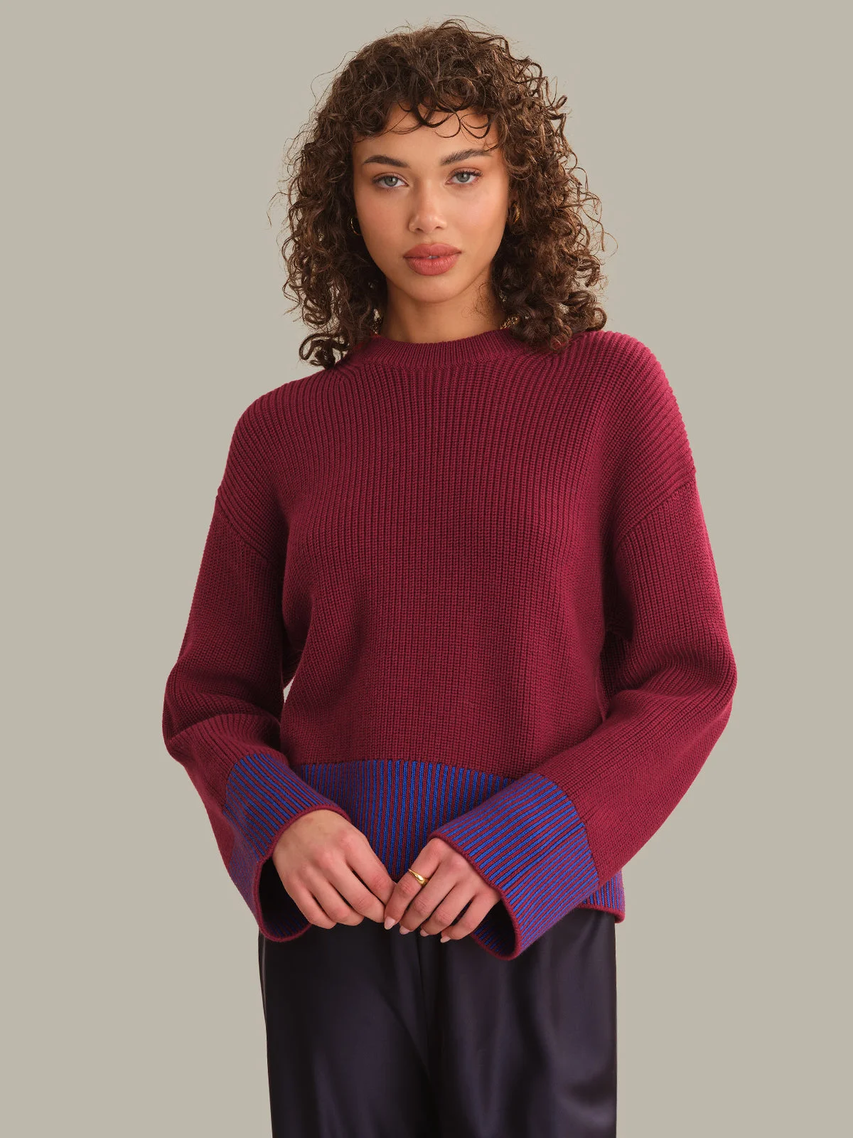 Sienna Stripe Rib Pullover - 1