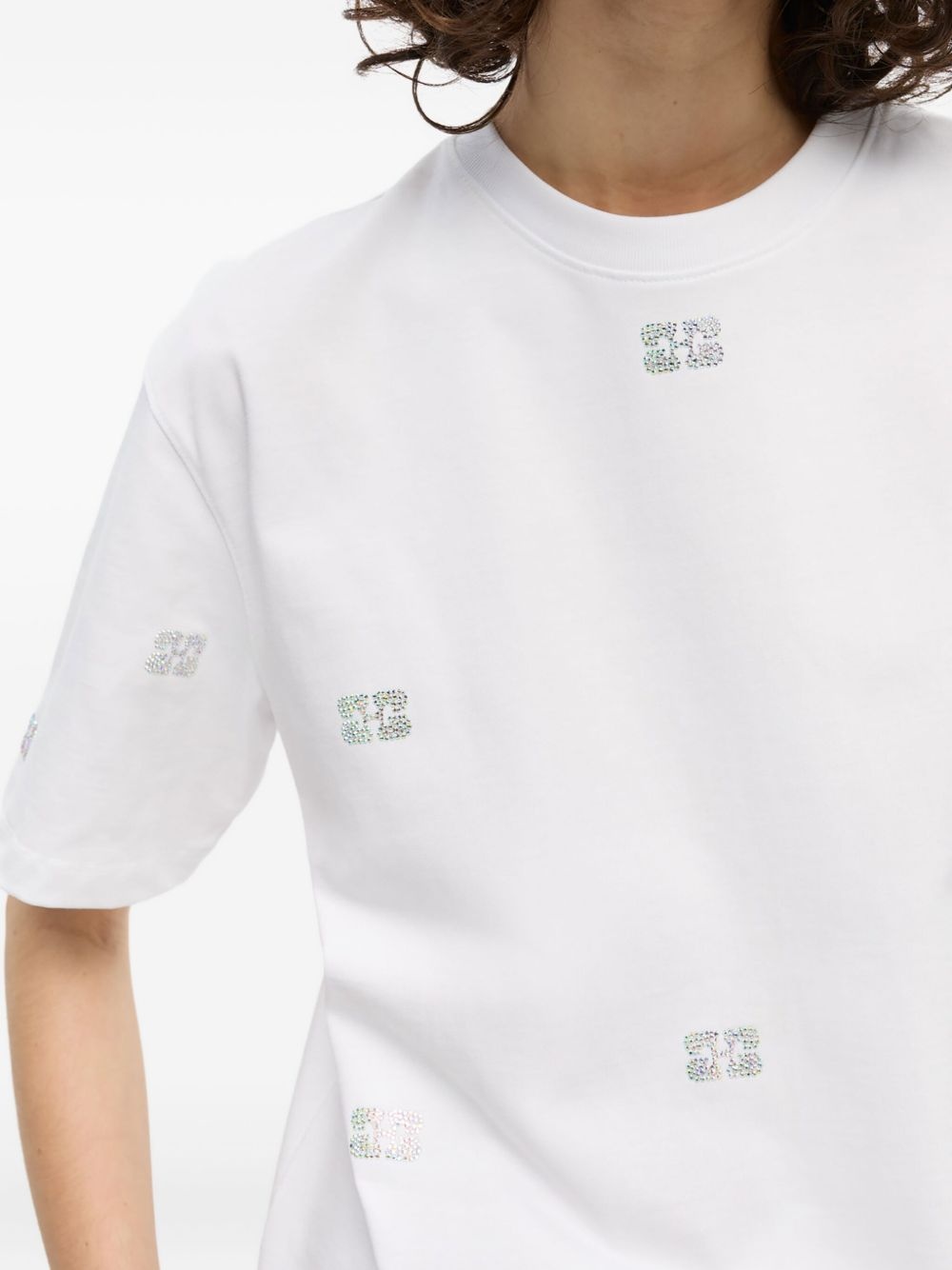 rhinestone-embellished cotton T-shirt - 5
