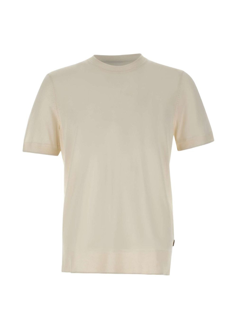 crew-neck silk T-shirt 1
