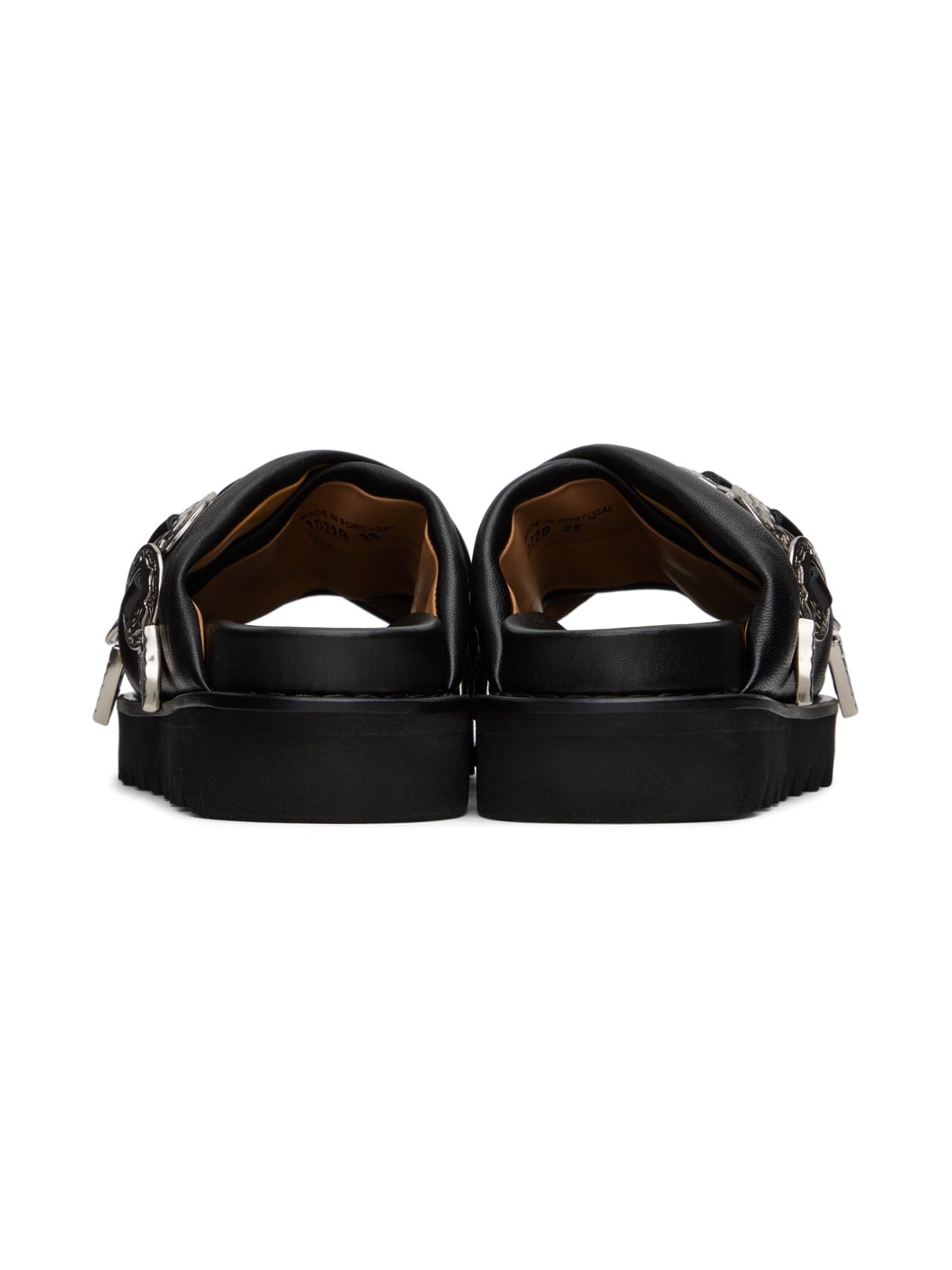 SSENSE Exclusive Black Cross Strap Flat Sandals - 2