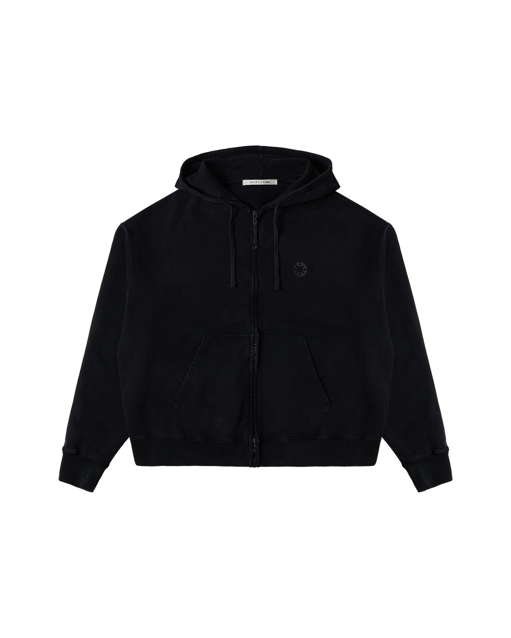 CHARCOAL GREY BOXY ZIP-UP HOODIE - 1